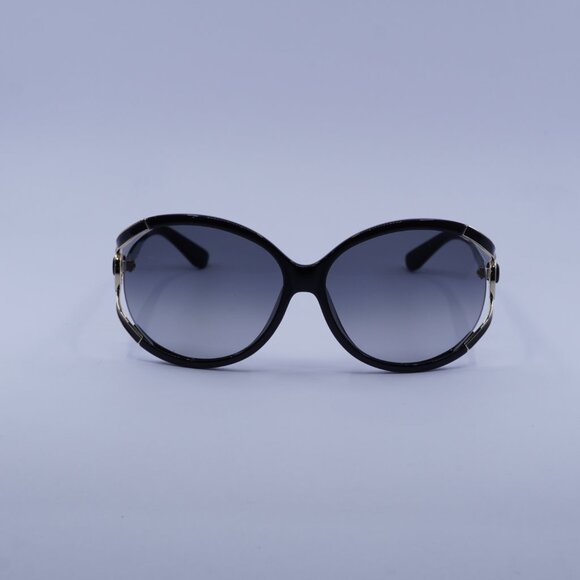 Salvatore Ferragamo SF600S 001 Sunglasses Black Oval Frame, Grey Lenses - Picture 3 of 11